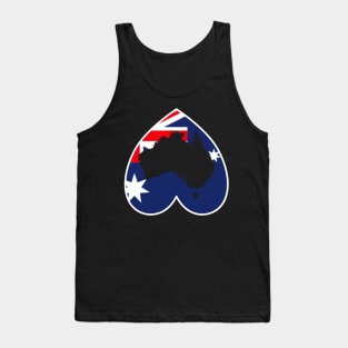 Love Australia Down Under Heart Tank Top